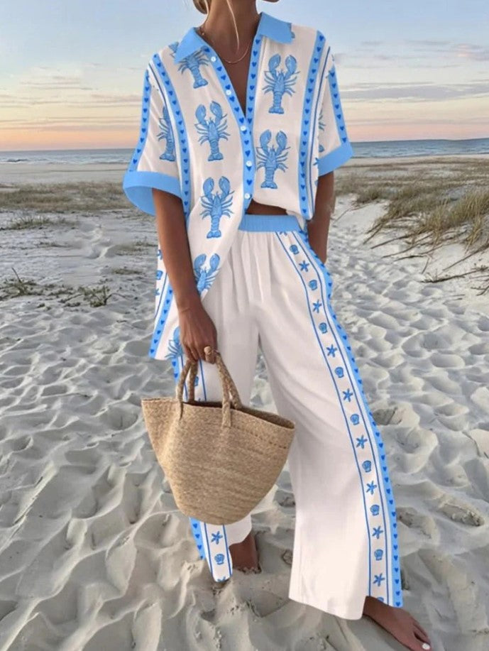 SILVIA | Elegancki Zestaw Wzorzystych Ubrań