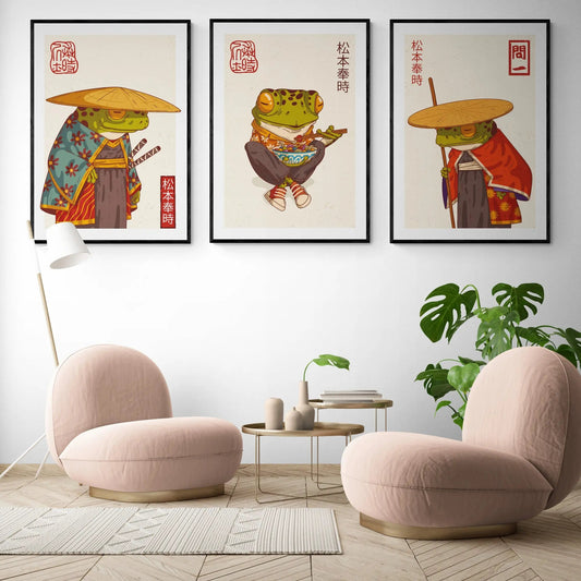 3x Japanese Frog Exhibitions