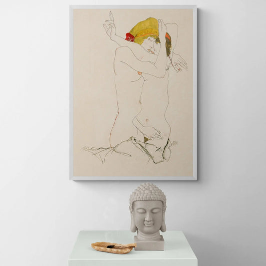 Twee Women Embracing by Egon Schiele