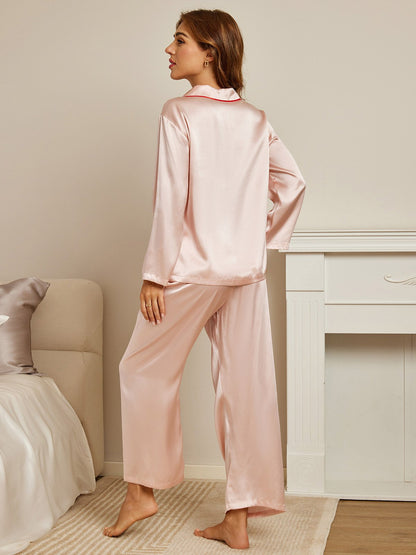 Elegant Pure Silk Long-Sleeve Pajama Set