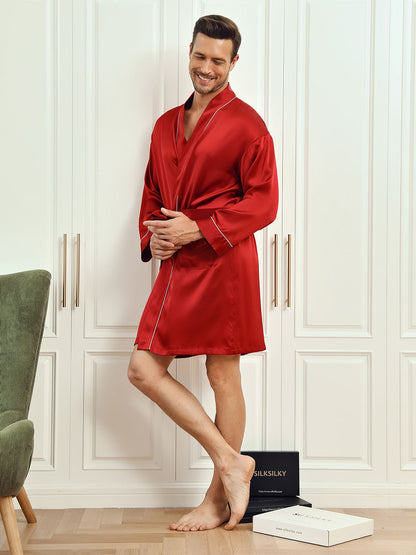 Silk 3/4 Sleeve Belted Robe