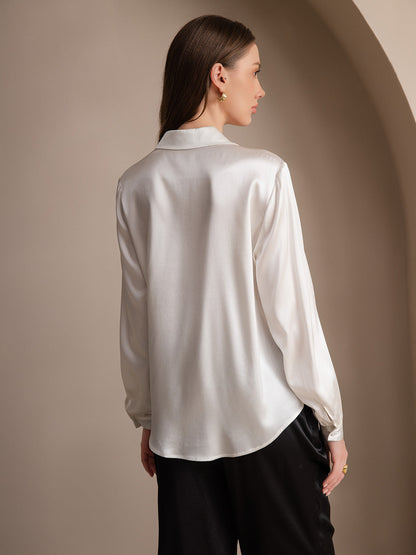 19Momme Silk Solid Color Classic Daily Basic Shirt