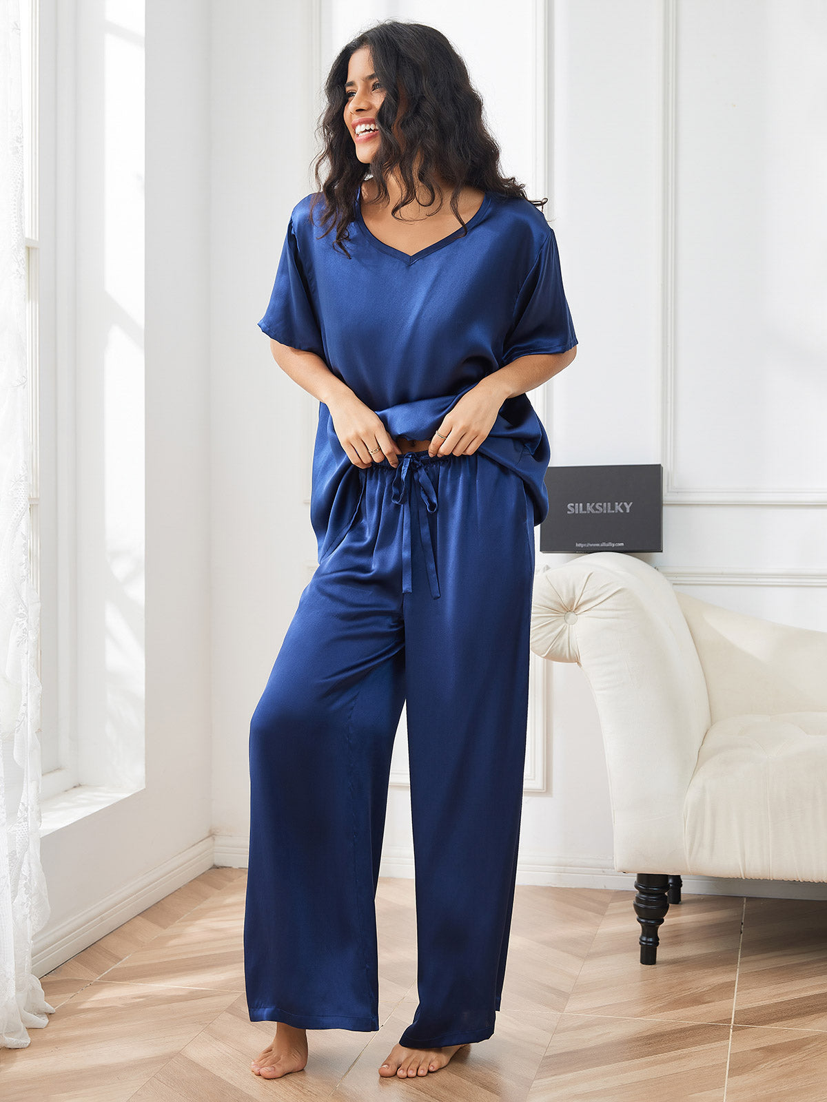 Women's Pure Silk Oversized Pajamas 2Pcs