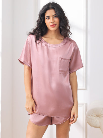 Pure Silk Casual Womens Pajama Set 2Pcs