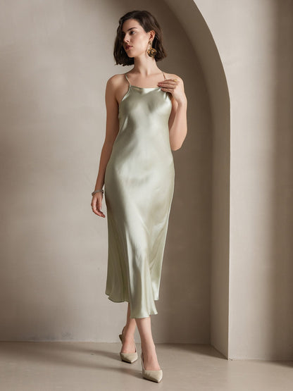 19Momme Silk Elegant Off-Shoulder Dress