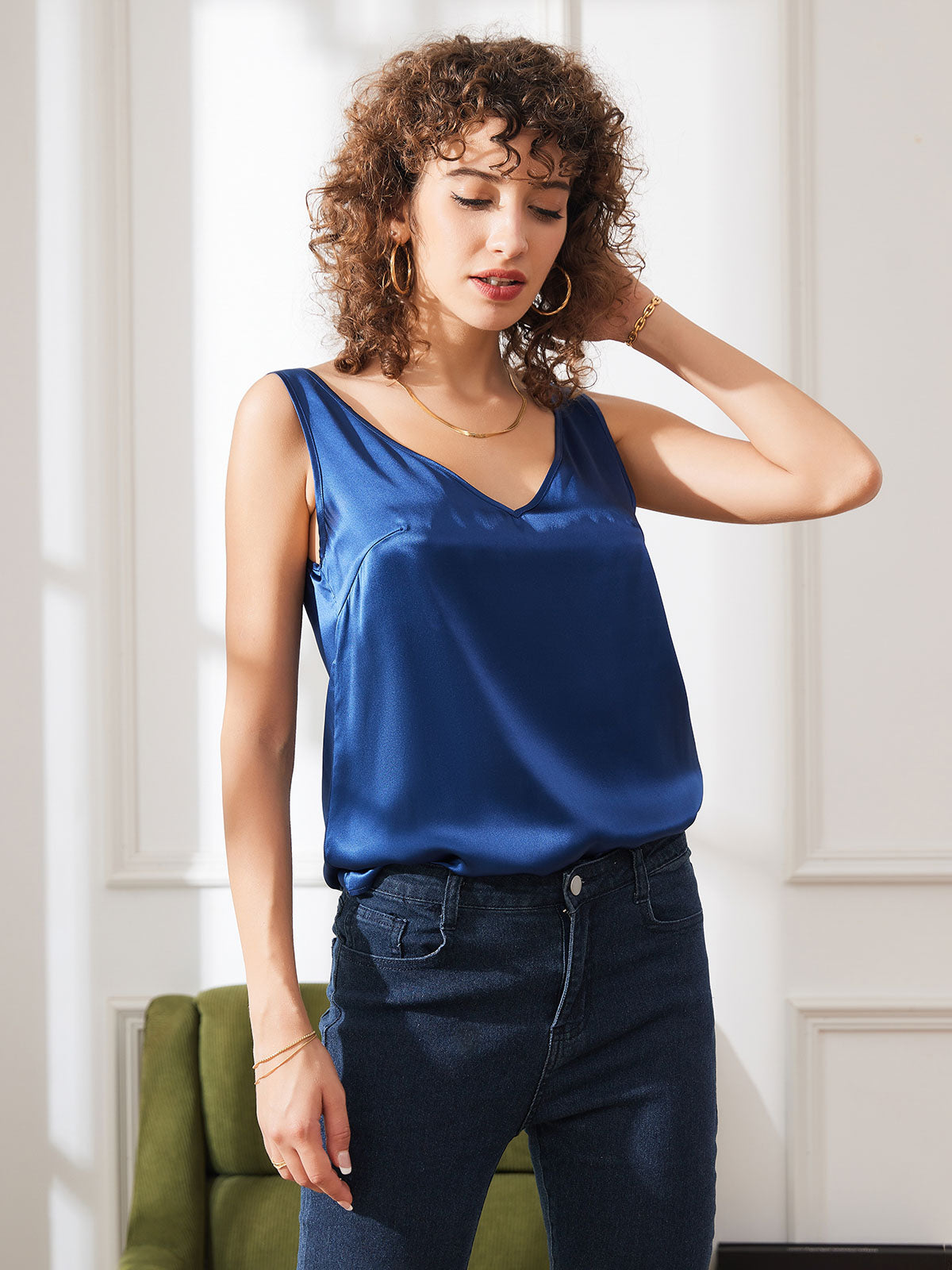 Pure Silk Straps Camisole Top