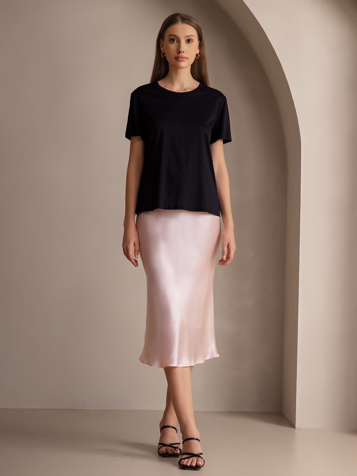 Pure Silk Basic Elegant Skirt