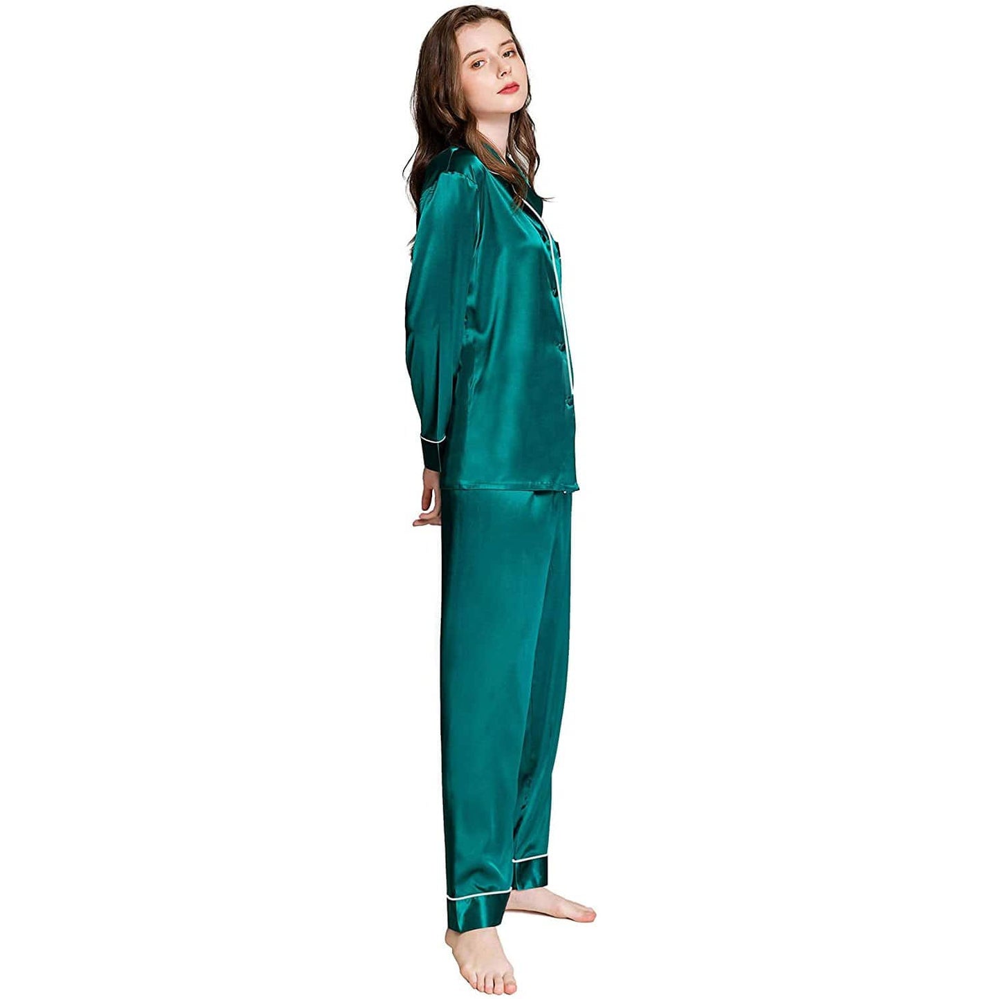 Affordable Women's Silk Pajamas Set – Button-Down Mulberry Silk Sleepwear