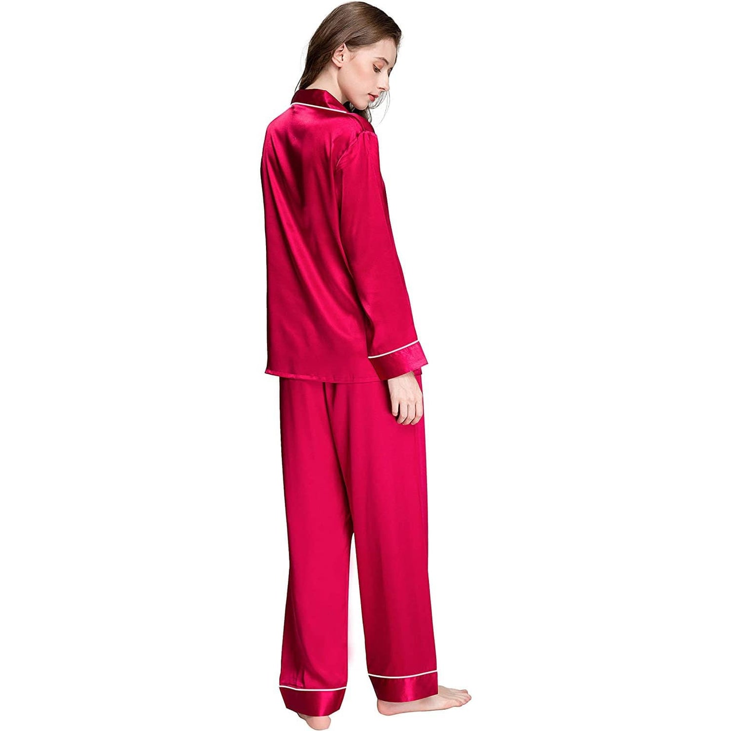 Affordable Women's Silk Pajamas Set – Button-Down Mulberry Silk Sleepwear