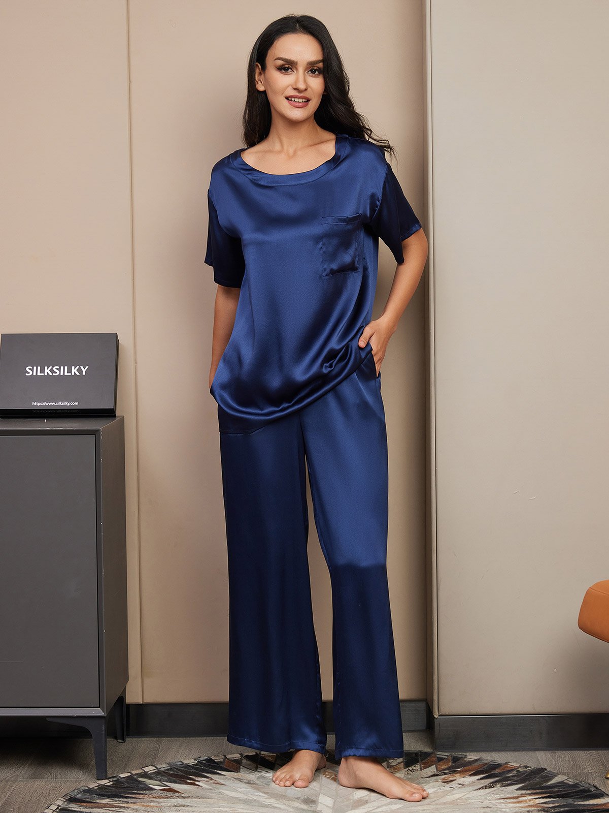 Pure Silk Solid Color Women's Pajamas