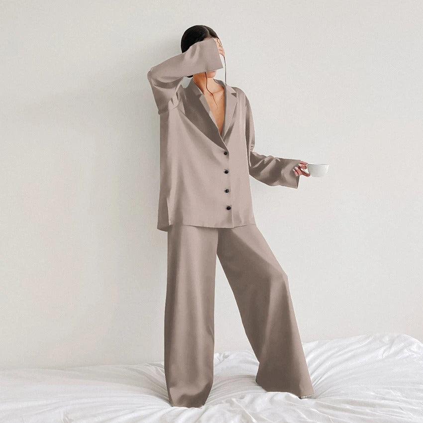 Silky Elegance Oversized Pajama Set | Esmée