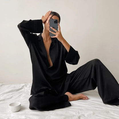 Silky Elegance Oversized Pajama Set | Esmée