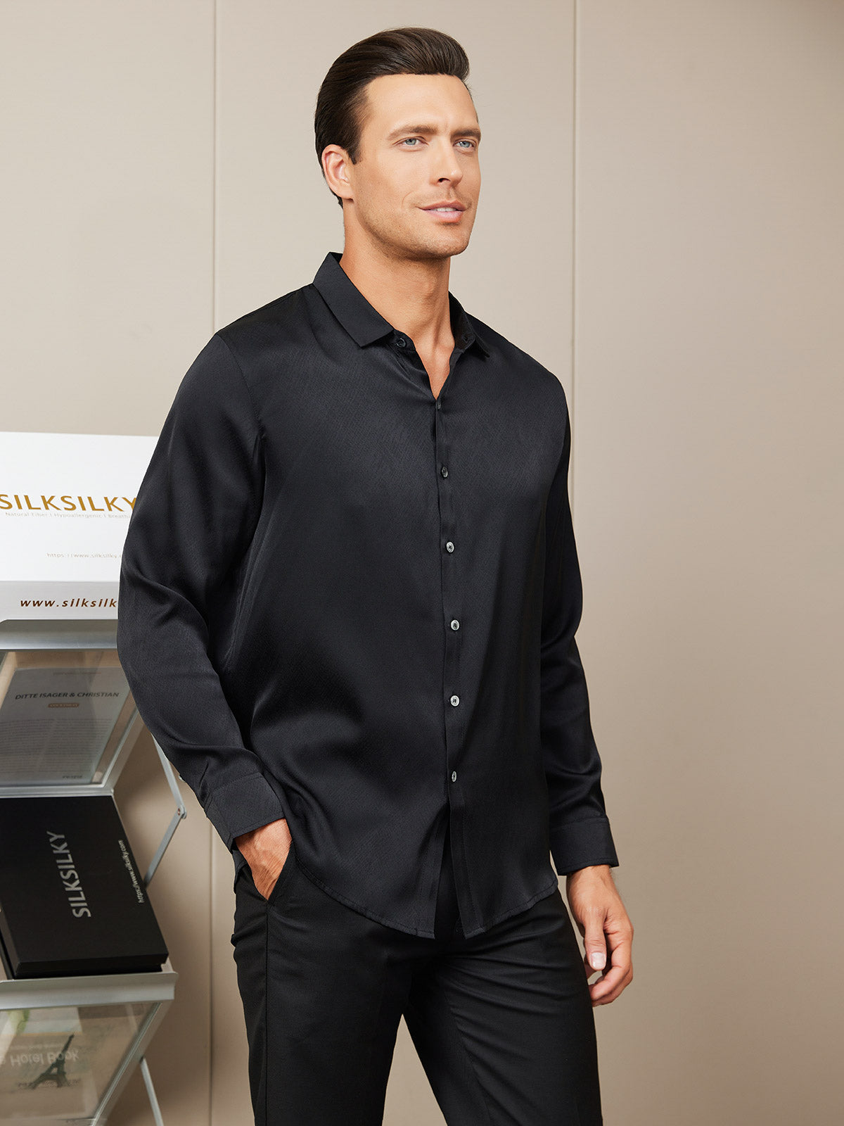 Silk Mens shirt with Long Sleeves