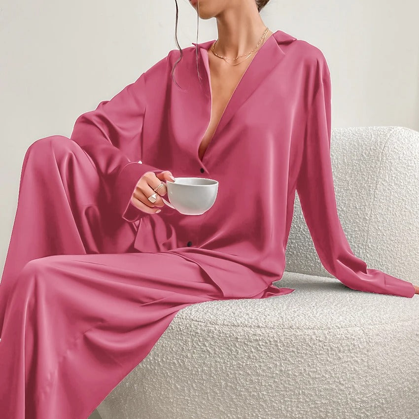 Silky Elegance Oversized Pajama Set | Esmée