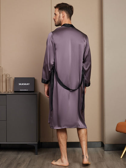 Pure Silk Classic Long Sleeve Mens Robe