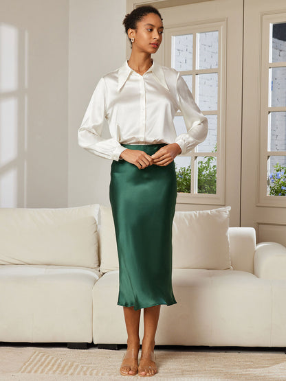 19Momme Pure Silk Classic Elegant Skirt