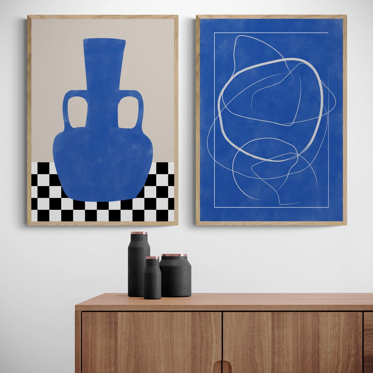 Blauw Abstract Set by Elena Ristova