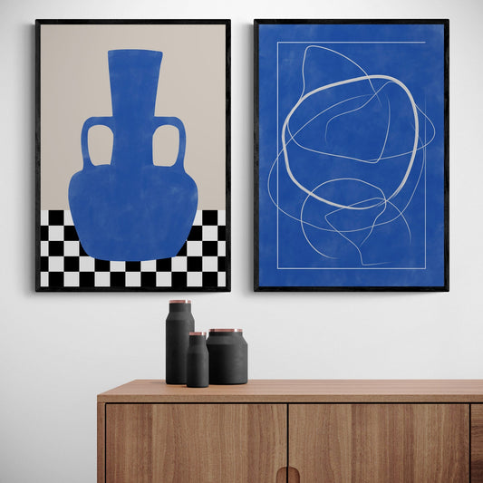 Blauw Abstract Set by Elena Ristova