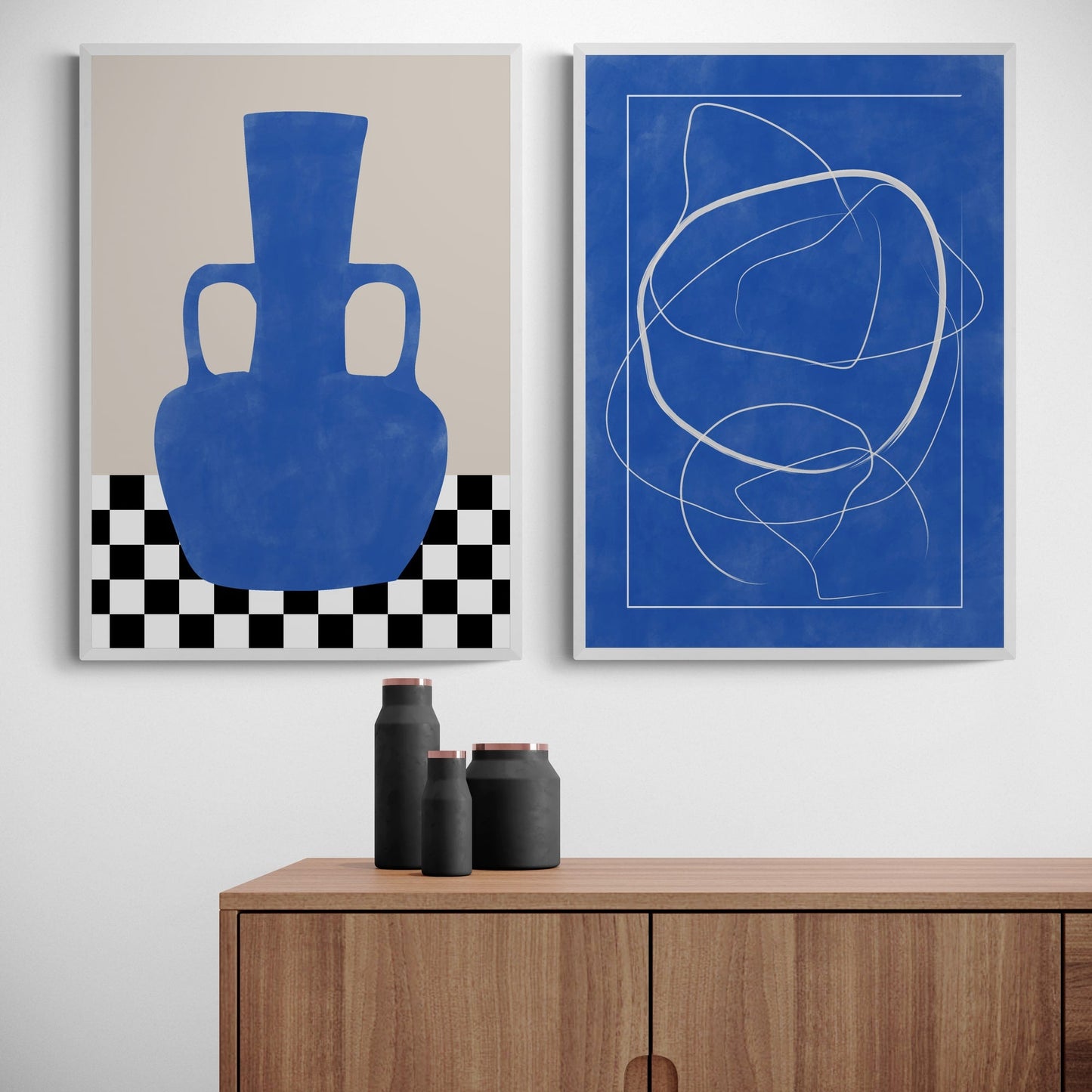 Blauw Abstract Set by Elena Ristova
