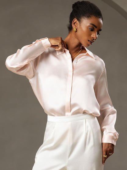 19 Momme Basic Silk Long-Sleeved Shirt