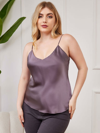 Pure Silk Spaghetti Strap Plus Size Camisole