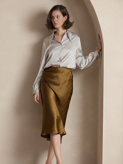 19Momme Pure Silk Classic Elegant Skirt