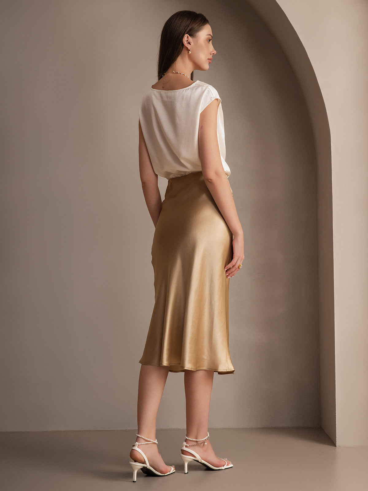 Pure Silk Basic Elegant Skirt