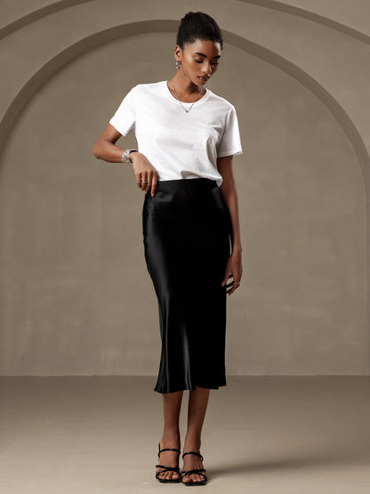 Pure Silk Basic Elegant Skirt