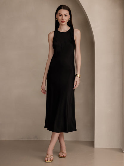 19Momme Silk Casual Sleeveless Long Dress