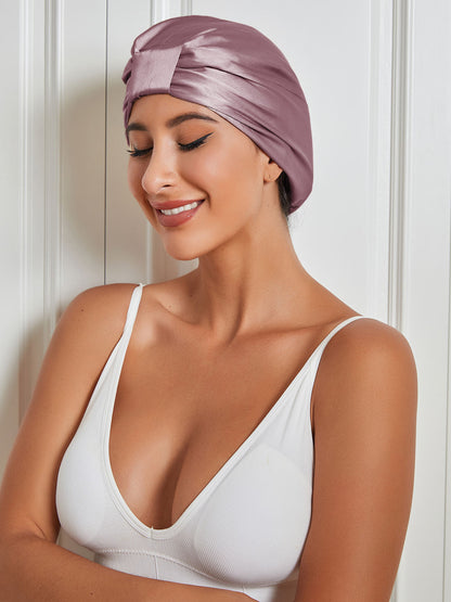 Pure Silk Double Layer Night Turban Sleep Cap