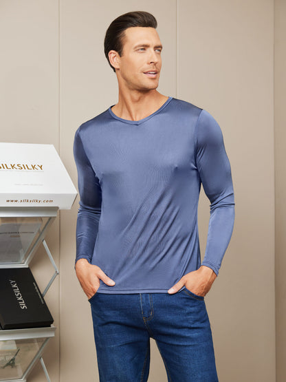 Mens Long Sleeve Silk Knitted Tee