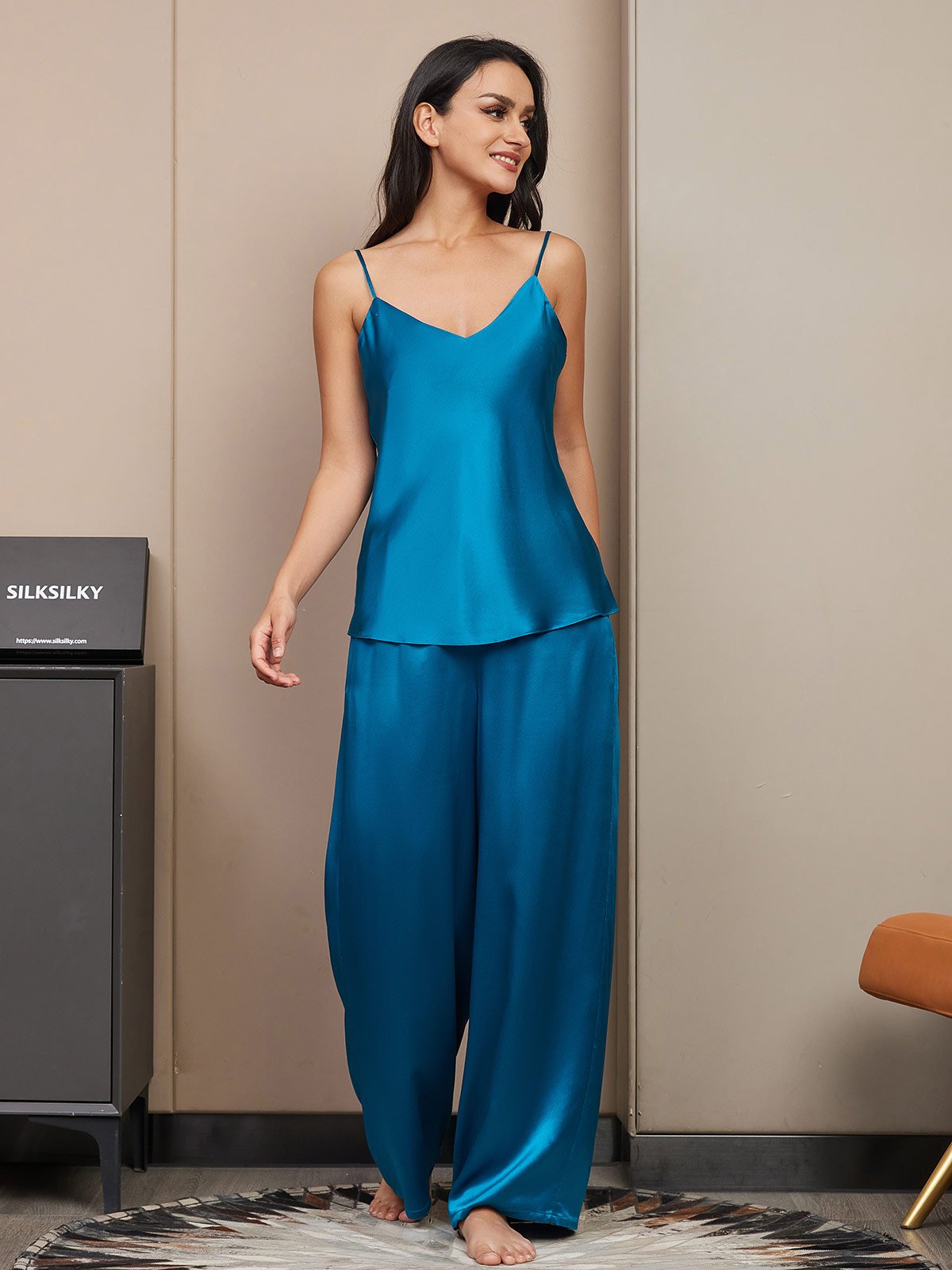 Silk Cami & Wide Leg Pants Pajama Set