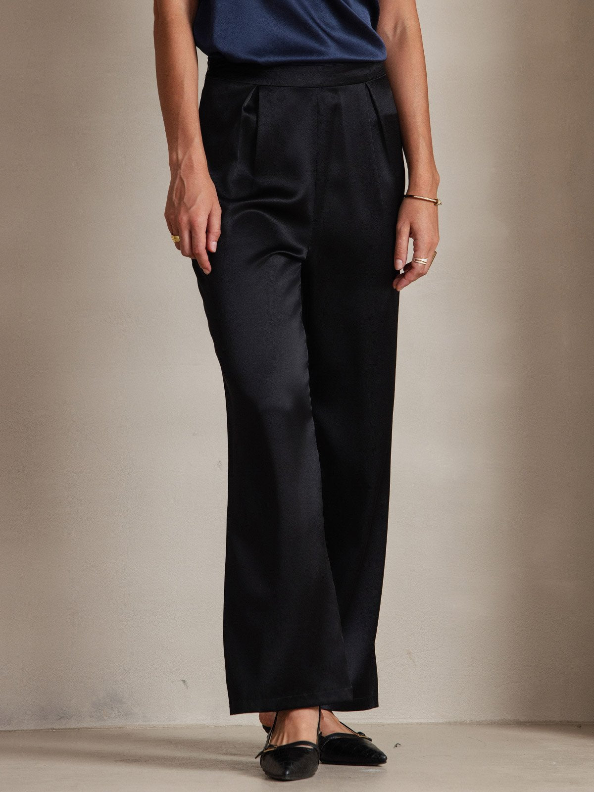 19Momme Casual Silk Wide Leg Pants