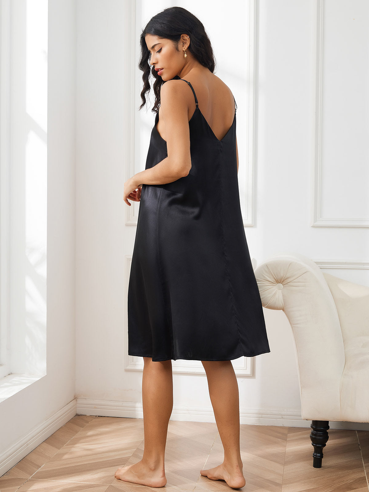 Pure Silk Spaghetti Strap Midi Nightie