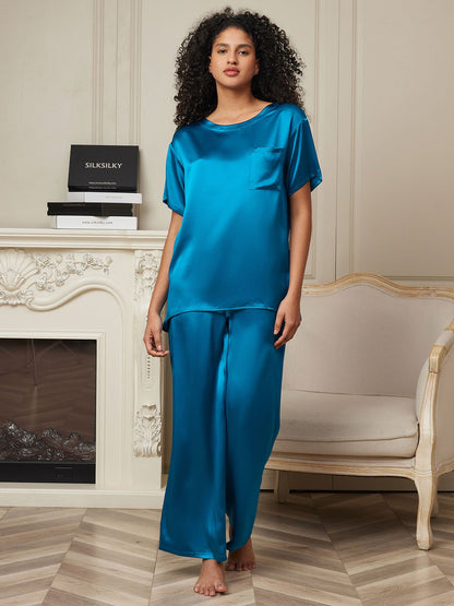 Pure Silk Solid Color Women's Pajamas