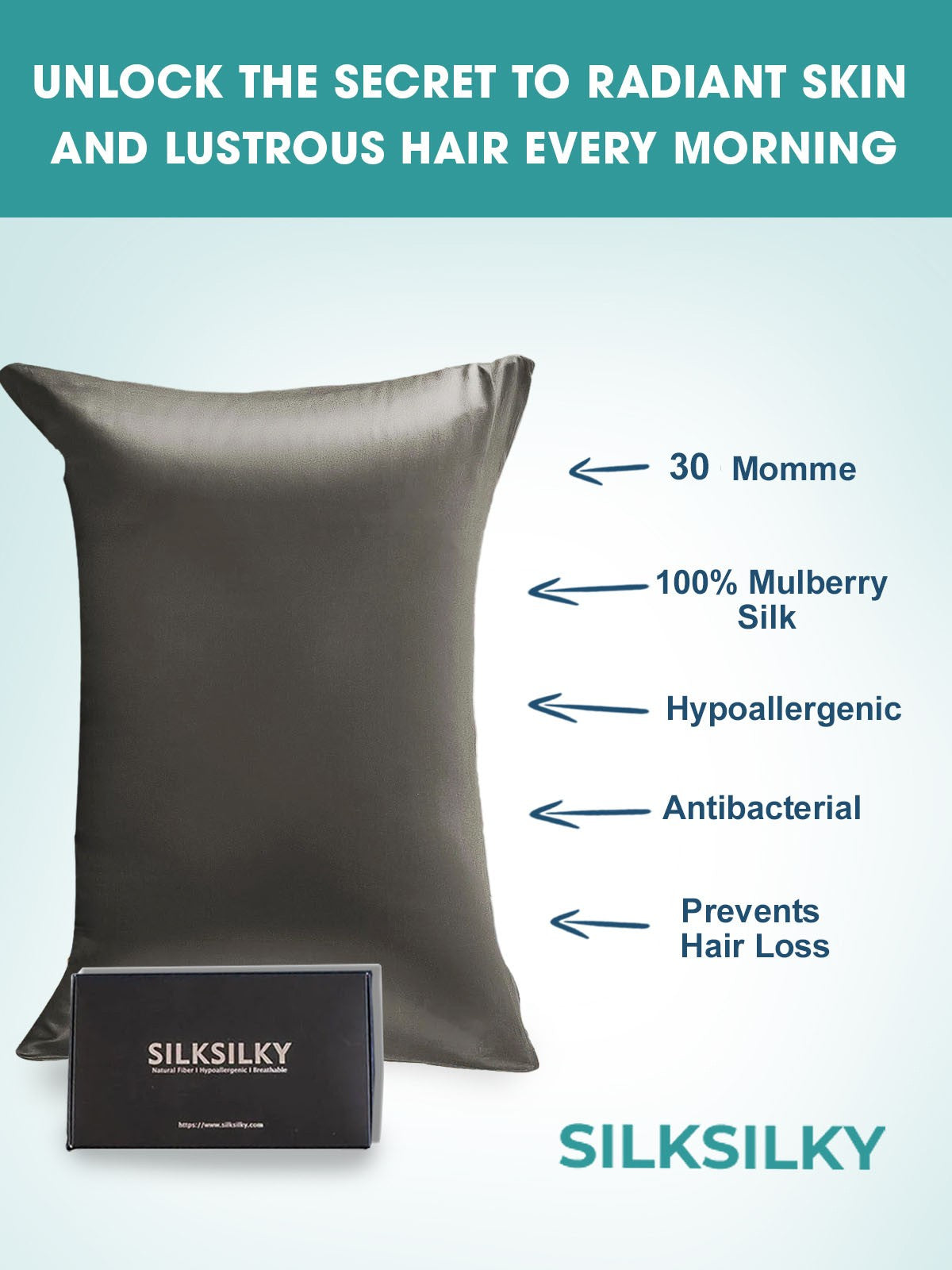 30 Momme Luxurious Pillowcase 100% Silk - Envelope