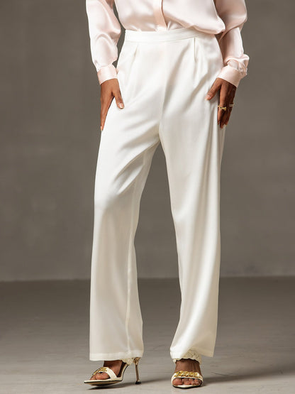 19Momme Casual Silk Wide Leg Pants