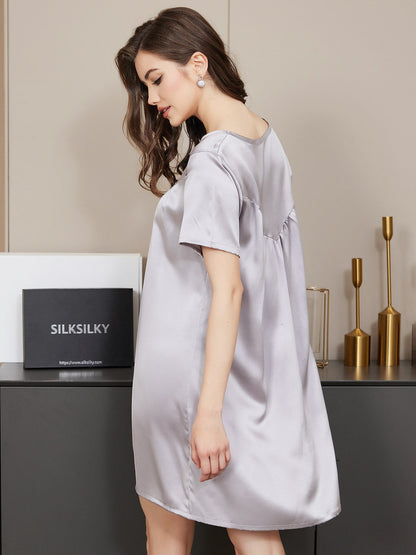 Pure Silk Solid Color Nightgown