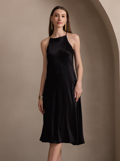 19Momme Silk Elegant Off-Shoulder Dress