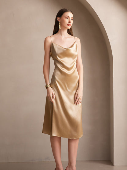 19Momme Silk Sexy Spaghetti Strap Dress