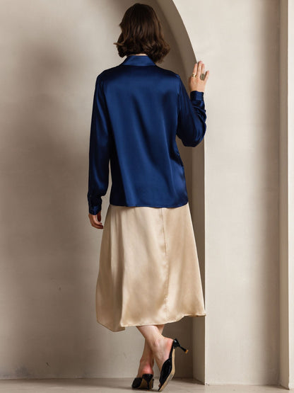 19 Momme Basic Silk Long-Sleeved Shirt