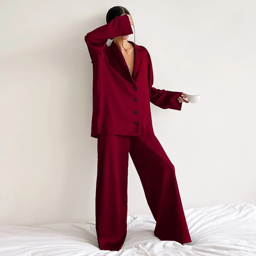 Silky Elegance Oversized Pajama Set | Esmée