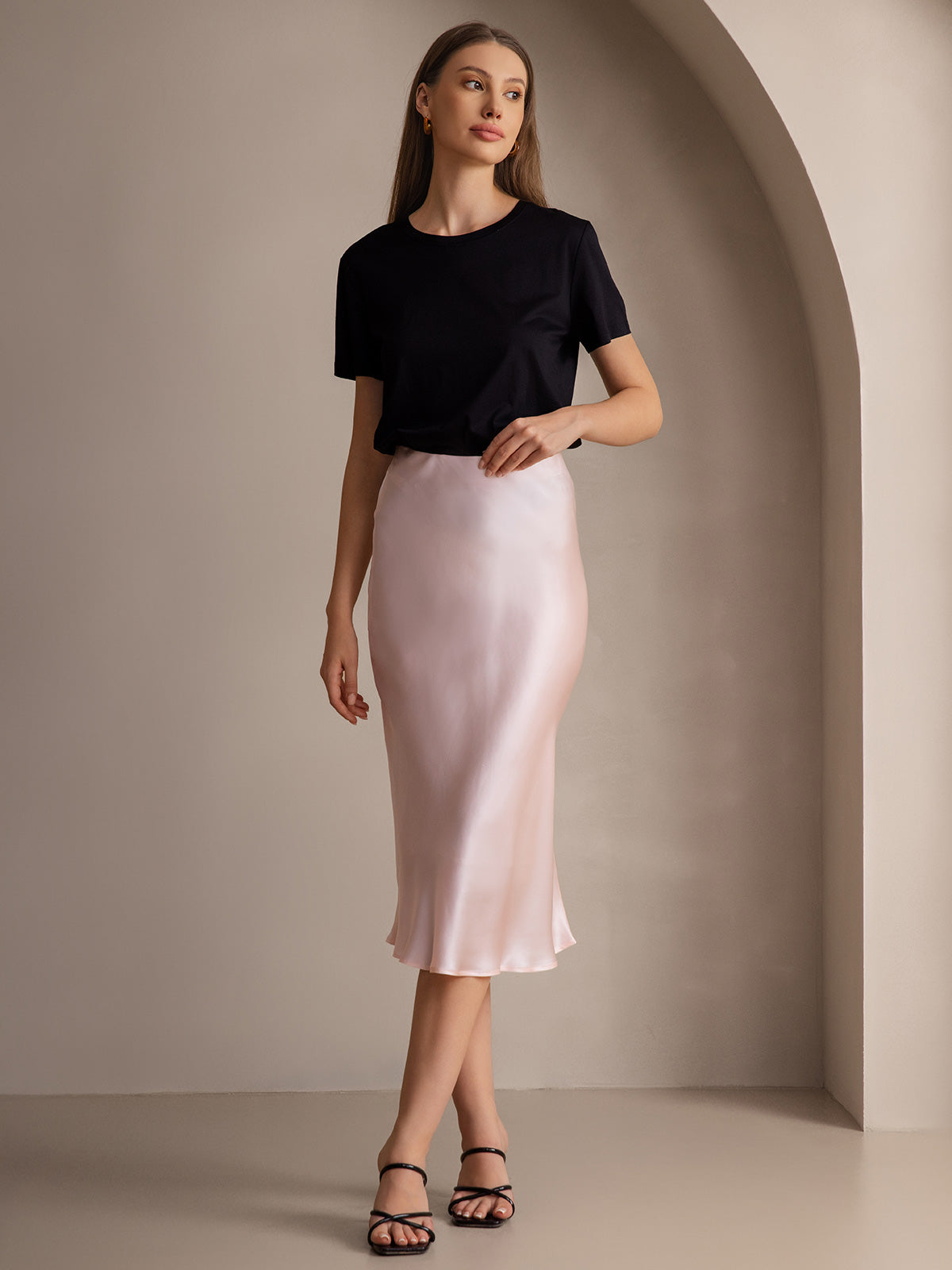 19Momme Pure Silk Classic Elegant Skirt