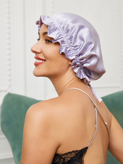 Pure Silk Double Layer Sleeping Caps w/ Ribbon