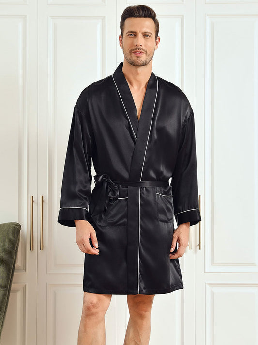 Silk 3/4 Sleeve Belted Robe