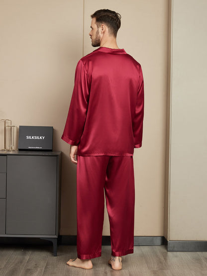 Pure Silk Long Sleeve Men's Pajamas