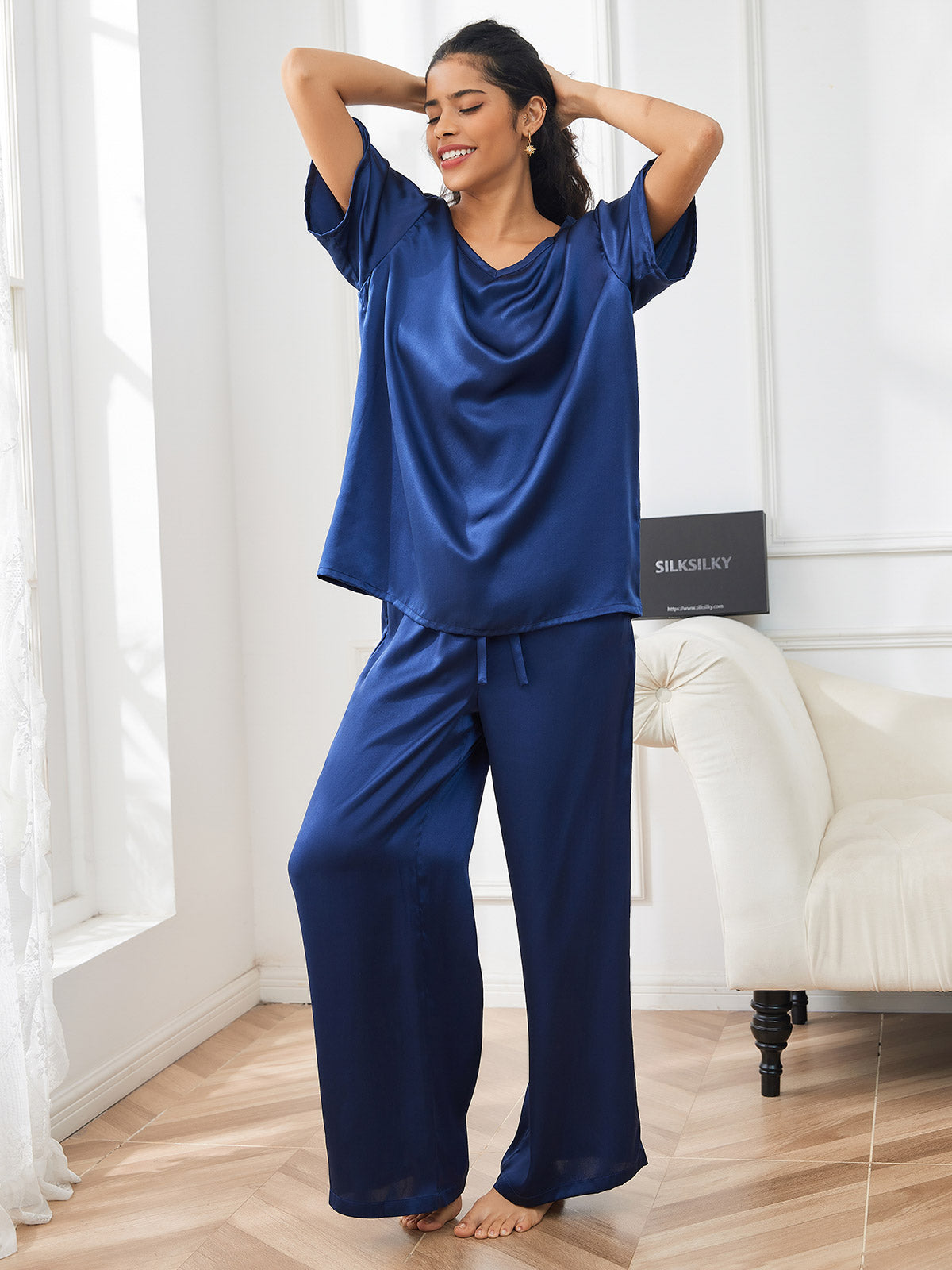 Women's Pure Silk Oversized Pajamas 2Pcs