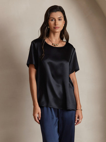 Pure Silk Short Sleeve Women's Top (pants not included)