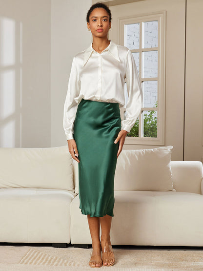 19Momme Pure Silk Classic Elegant Skirt