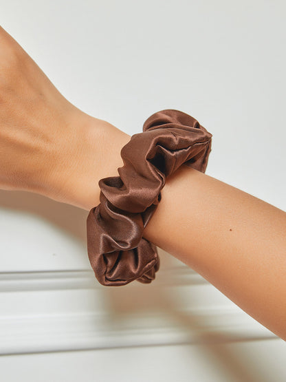 Pure Silk Midnight Scrunchies - Middle - 3.5cm